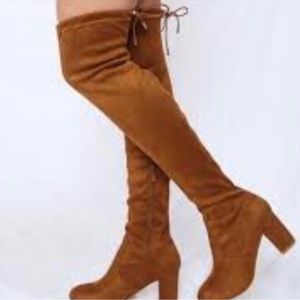 TOP MODA PARIS Over the knee tan boots